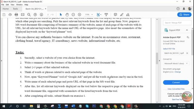 Digiskills  SEO Exercise No. 1 Solution | Batch 4 | SEO101 Exercise No. 1 Solution