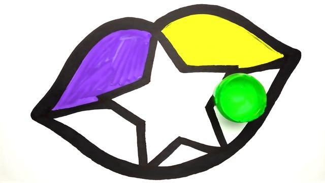 Toy Lips and Star with Makeup Brush Set | Coloring and Drawing смотреть онлайн