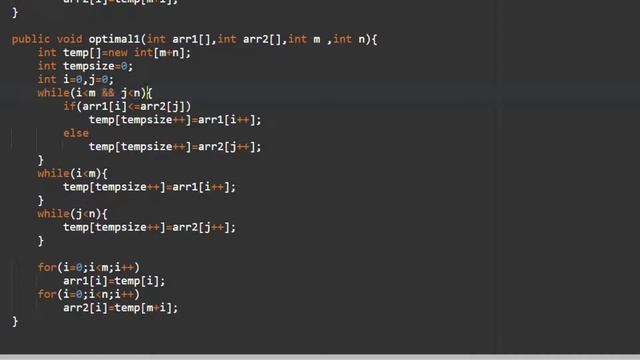 Tamil | Merge two sorted arrays without extra space | 0(m*n) time | gfg | leetcode | interview смотреть онлайн