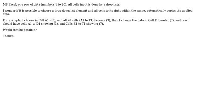 Excel, Needed: Automatic repeat after data entered, unless manually changed смотреть онлайн