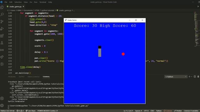 BEST SNAKE GAME USING PYTHON. CODE STROKE смотреть онлайн