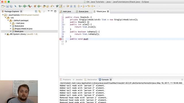 Java #2 - Queue & Stack Implementation Tutorial - Linked List Programming Explained from Scratch смотреть онлайн