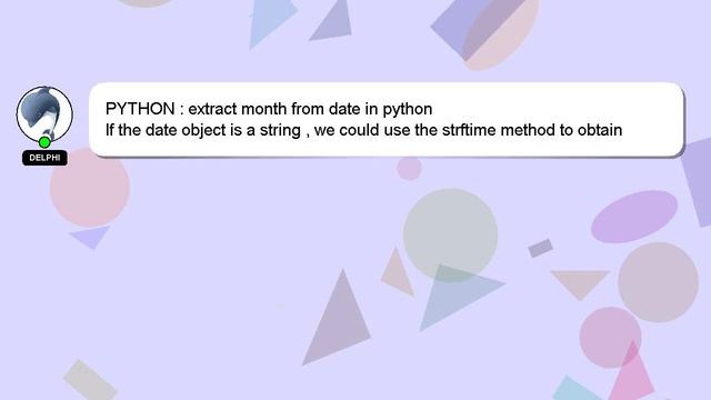 PYTHON : extract month from date in python смотреть онлайн