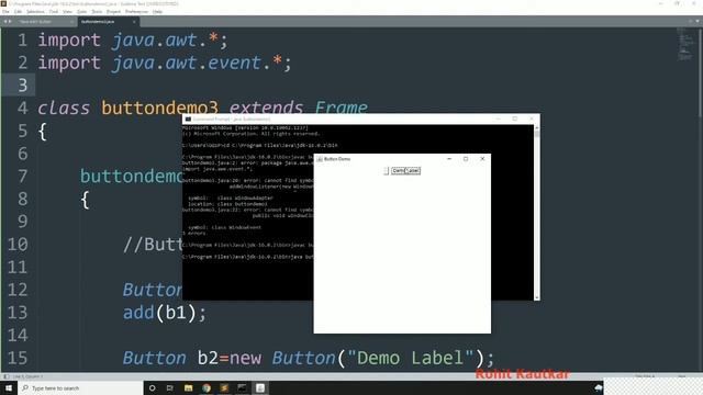 Java AWT Controls | How To Add Buttons with Button Class | Java AWT Button Methods & Constructors смотреть онлайн