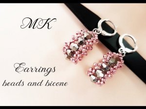 #МК - Cерьги из бисера и биконусов | Earrings from beads and bicone