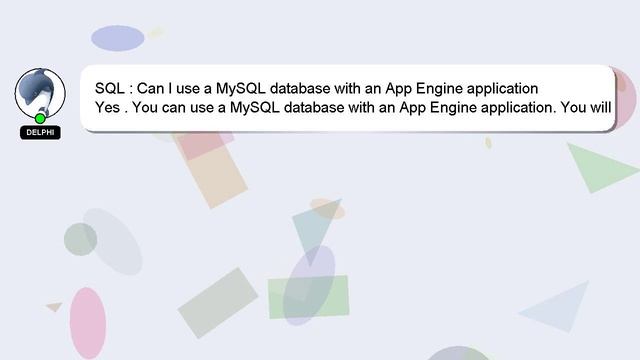 SQL : Can I use a MySQL database with an App Engine application смотреть онлайн