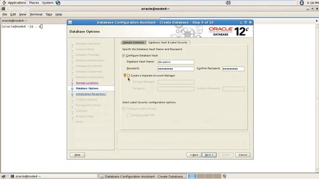 Creating a database with Vault option in 12C смотреть онлайн
