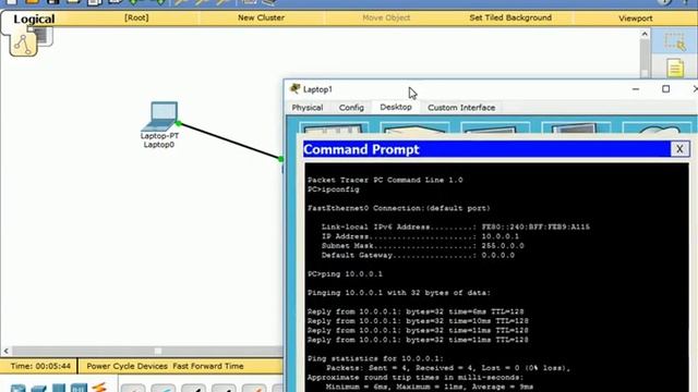 How to ping in Cisco Packet Tracer смотреть онлайн
