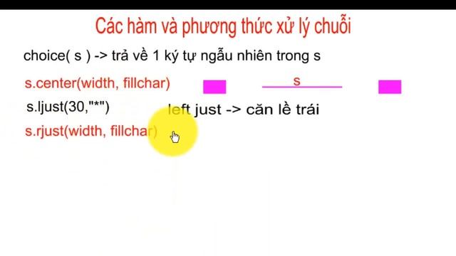 Lập trình Python | Bài 6 (p3): Các hàm xử lý chuỗi choice(s), s.center, s.ljust, s.rjust, s.lower.. смотреть онлайн