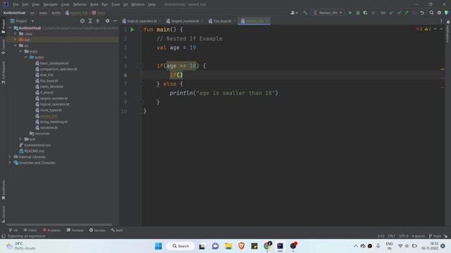 Nested If Statement In Kotlin | Kotlin Course In Hindi смотреть онлайн