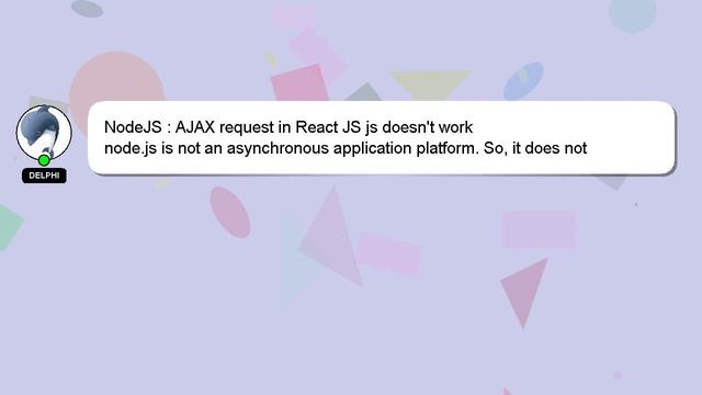NodeJS : AJAX request in React JS js doesn't work смотреть онлайн