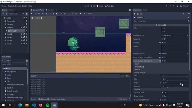 Godot 12: Camera2D | Drag Margin | Limit | Game Programming Tutorial смотреть онлайн