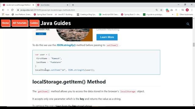 JavaScript LocalStorage Tutorial - setItem(), getItem(), removeItem() clear() and key() Example смотреть онлайн