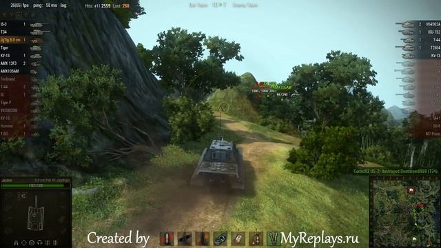WOT: Dragon Ridge - 8.8 cm Pak 43 JagdTiger - 1 frag - смотреть онлайн
