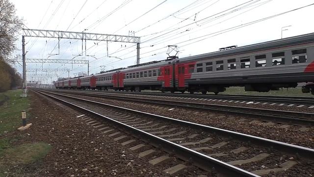 Электропоезд ЭД2Т-0033 (ТЧ-7) пригородный поезд №6118 Москва - Голутвин. смотреть онлайн