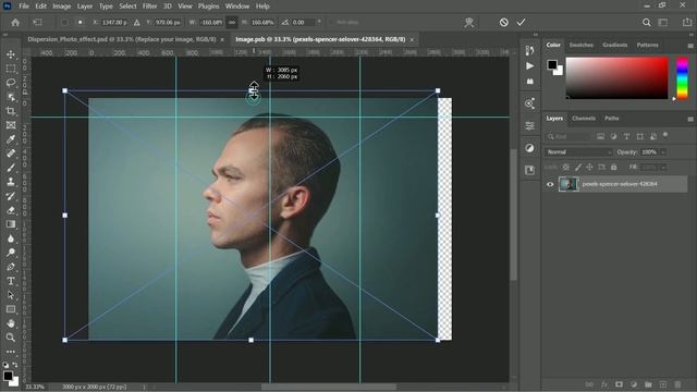Dispersion Photo Effect - Photoshop PSD Template Free смотреть онлайн