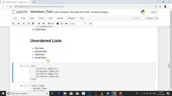 Markdown Tutorial Jupyter Notebook | Jupyter Notebook Tutorial | Markdown Cells in Jupyter Notebook