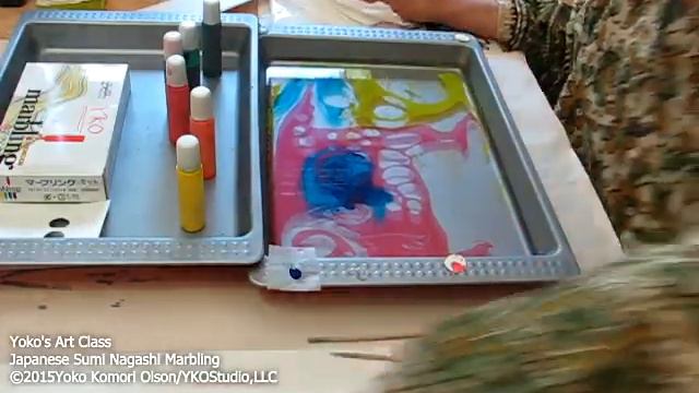 Yoko's Sumi Nagashi Marbling Tutorial Video смотреть онлайн