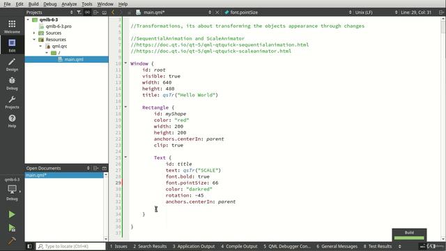 003 Scale and SequentialAnimation смотреть онлайн