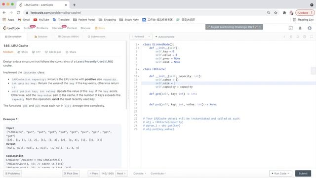 LeetCode in Python 146. LRU Cache | HashMap & Double LinkedList Approach - Michelle小梦想家 смотреть онлайн