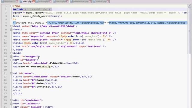 Dividiamo il sito in blocchi con PHP"include" (15-PHP al Sito) [OBIV].it смотреть онлайн