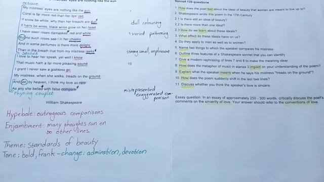 Grade 11 poetry Sonnet 130 by William Shakespeare смотреть онлайн