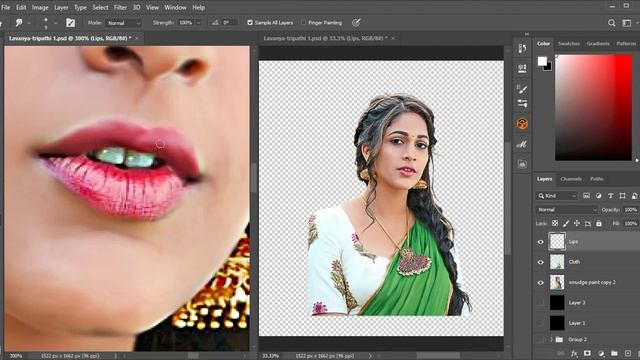 Lavanya Tripathi  Digital Painting Tutorial | Smudge Painting | APK Graphics