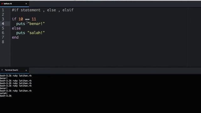 Belajar Ruby (if, else dan elsif) смотреть онлайн
