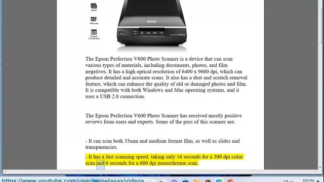 Epson Perfection V600 Photo Scanner Review. (Epson v600 alternatives) смотреть онлайн