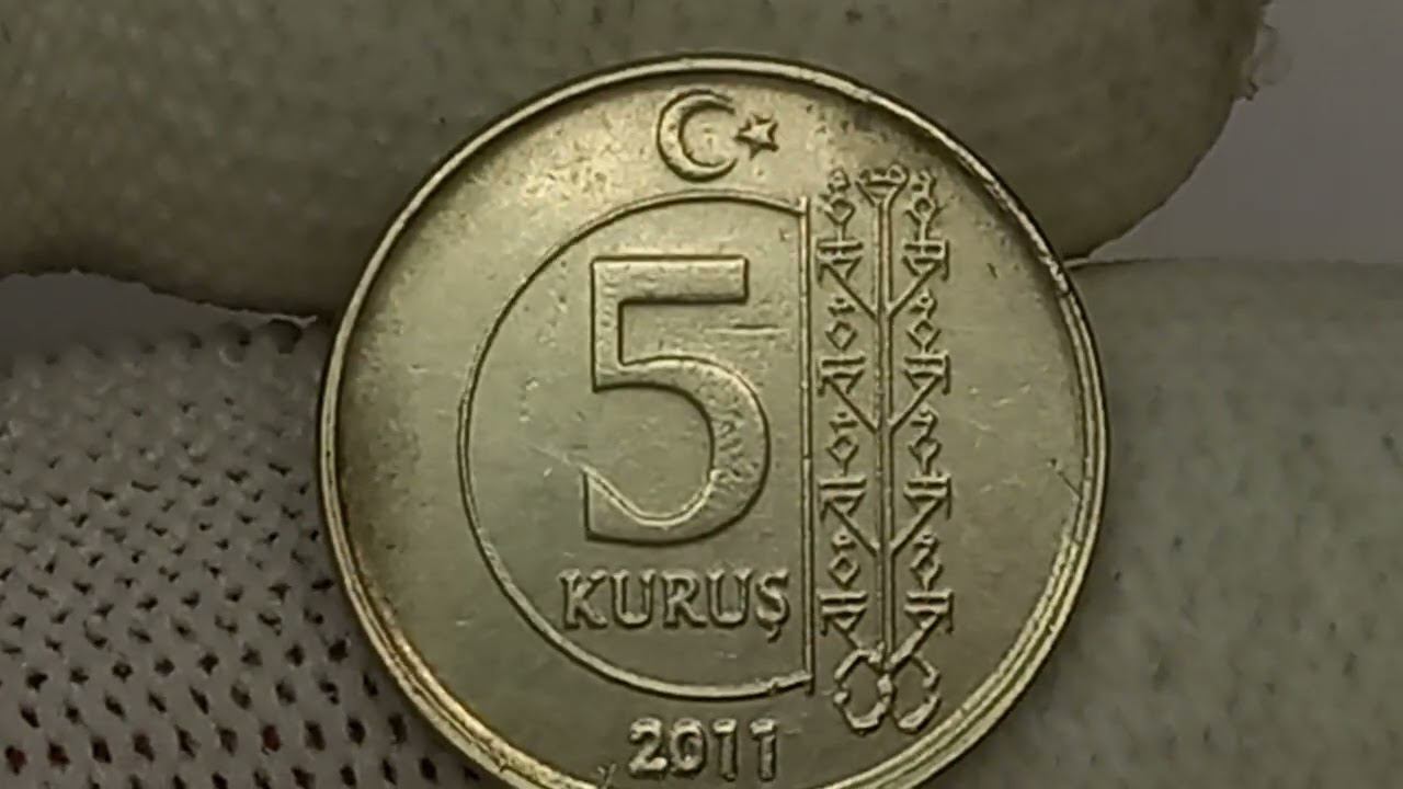 Стоимость монеты 5 курушей 2011 года. Монетный двор Стамбул. Турция. смотреть онлайн