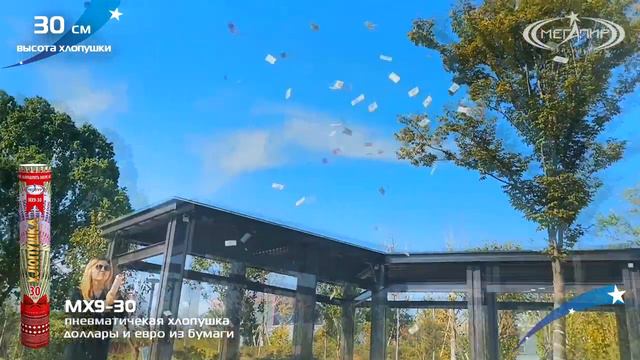 Пневмохлопушка МХ9-30 (Доллары и евро из бумаги) смотреть онлайн
