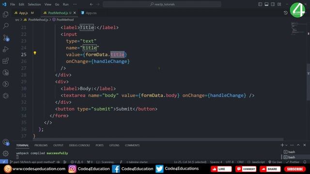 React Tutorial In Hindi #58: React Fetch API Post Method | React JS Tutorial For Beginners смотреть онлайн