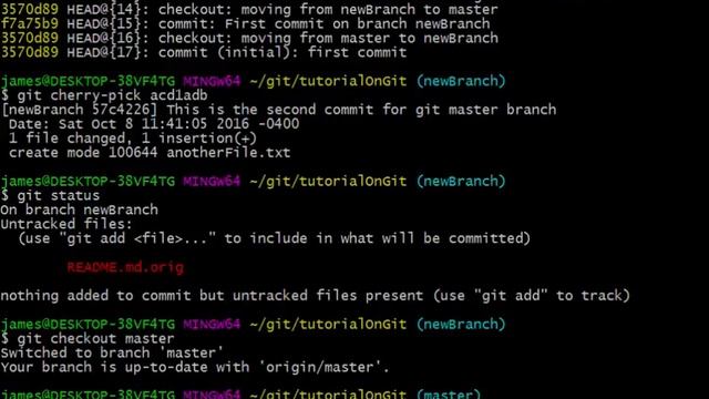 git tutorial part 15 Cherry-pick command смотреть онлайн