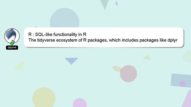 R : SQL-like functionality in R смотреть онлайн