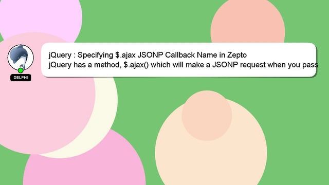 jQuery : Specifying $.ajax JSONP Callback Name in Zepto смотреть онлайн
