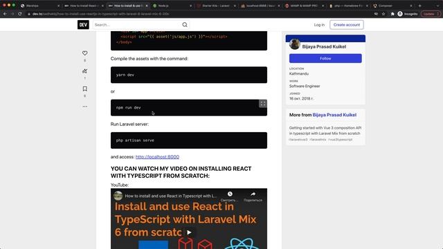 Development of Browser-Based Game #1: install Laravel 8, React JS, TypeScript смотреть онлайн