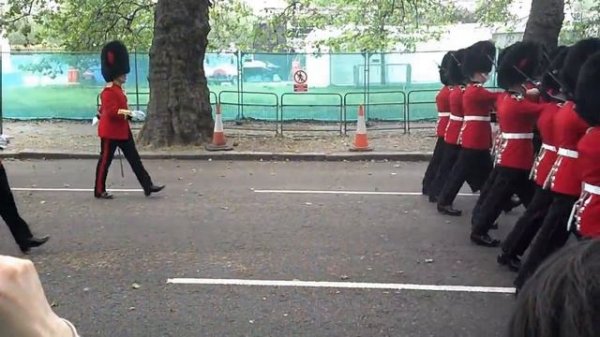 Queen's Guard Marching From Buckingham Palace