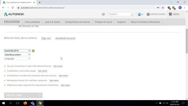 Part Two - How to Choose AutoCAD 2019 and Begin the Download Procedure смотреть онлайн