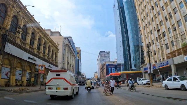 I.I Chundrigar Road Karachi | Karachi Street View | City Drive | 4K смотреть онлайн