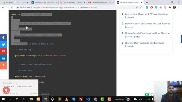 Auto Backup of Database in Laravel using Custom Command | Export Database using Schedule feature смотреть онлайн