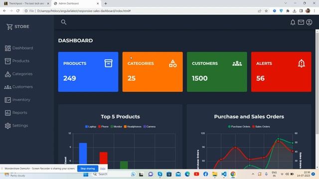 Free Responsive Sales Admin Dashboard Template 22 - HTML CSS JAVASCRIPT смотреть онлайн