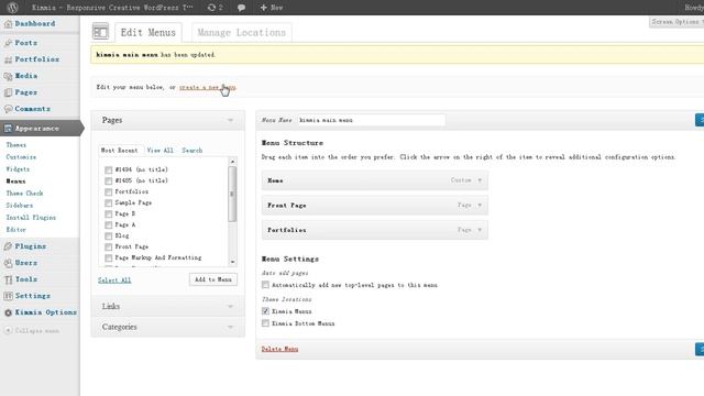 Kimmia Menu Setting : Kimmia - Responsive Creative WordPress Theme смотреть онлайн
