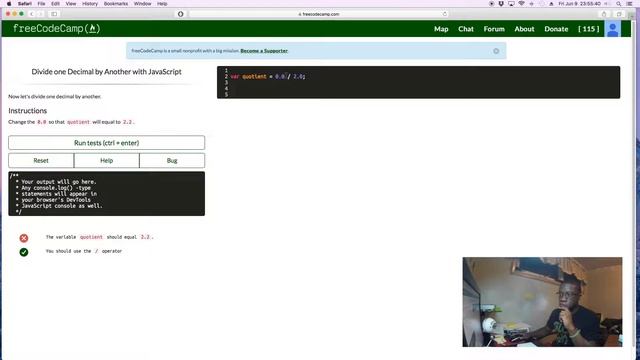 Divide one Decimal by Another with JavaScript | JavaScript Tutorial | FreeCodeCamp смотреть онлайн