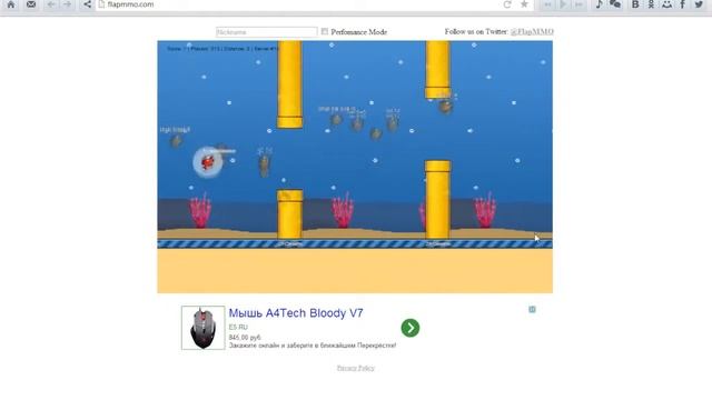 Прохождения FlappyBird-Online. смотреть онлайн