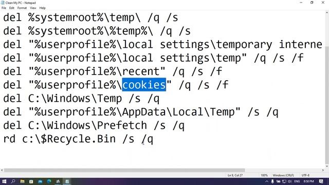 How to clean my pc easily one click command (sample batch file) смотреть онлайн