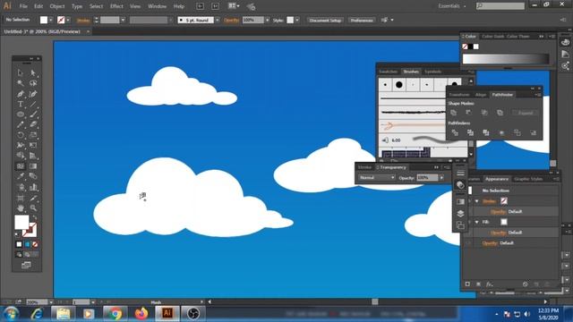 How To Make Clouds Design In Illustrator | Adobe Illustrator Tutorial
