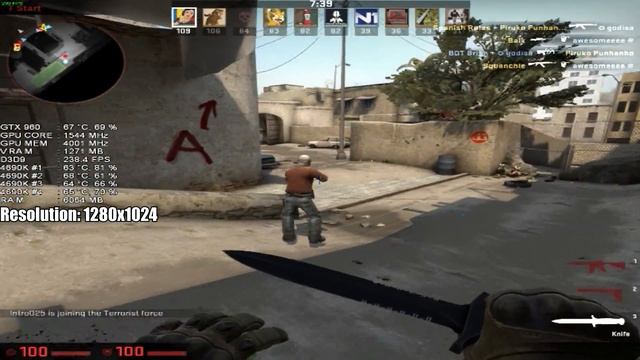 CS:GO- 4:3 resolutions vs 1080p! - i5 4690k/GTX 960 SSC смотреть онлайн