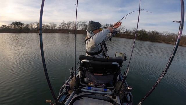 KAYAK FISHING for WINTER BASS! смотреть онлайн