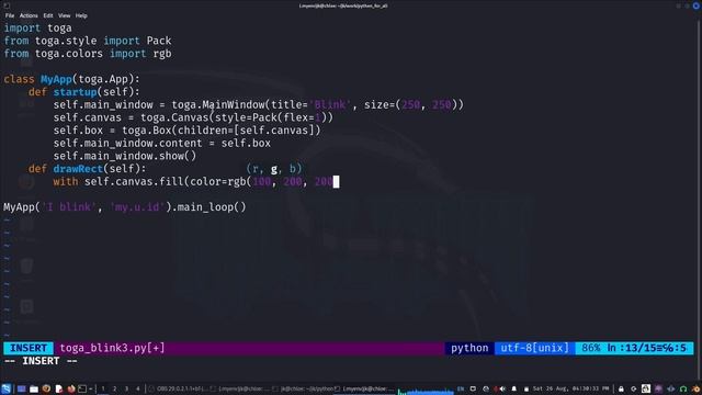 Python - toga - blinking rectangle animation - Coding For All смотреть онлайн