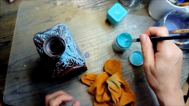 Винтажный декупаж бутылки. смотреть онлайн